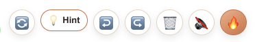 The Akari toolbar with Hint, Undo, Redo, Restart, New, Sound and Daily