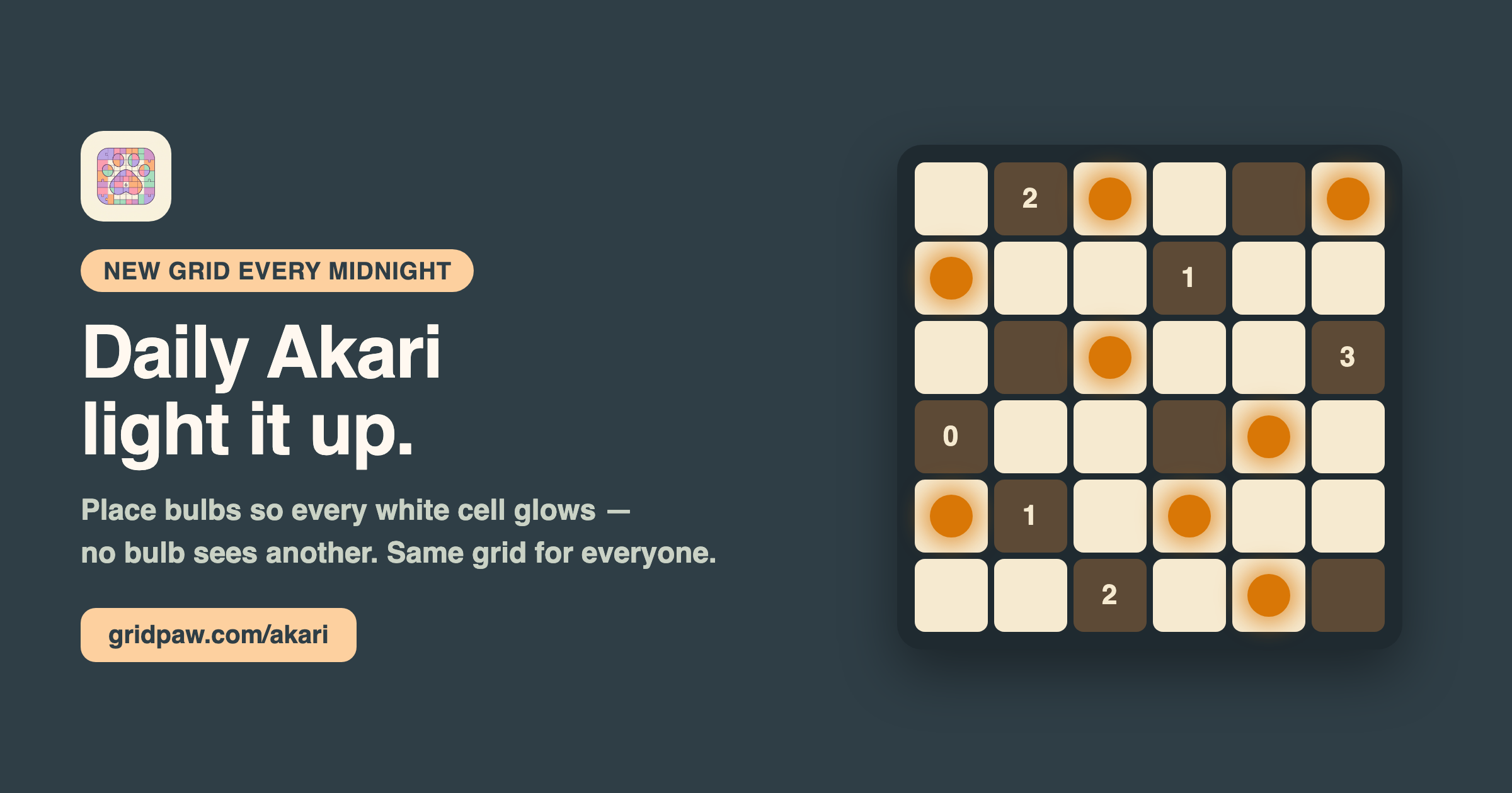 Daily Akari — new grid every midnight